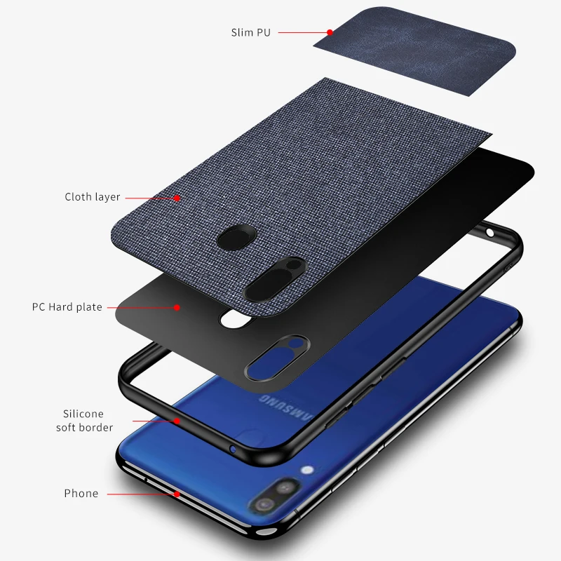 Для samsung galaxy M30 чехол ткань полная защита жесткая задняя панель из поликарбоната