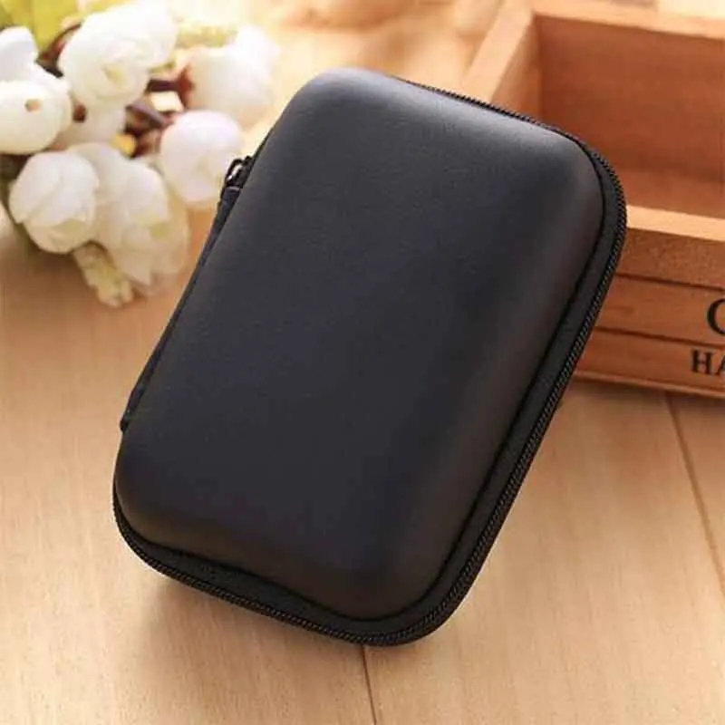 Мини чехол на молнии для наушников из ЭВА кожи сумка хранения защитный usb кабель