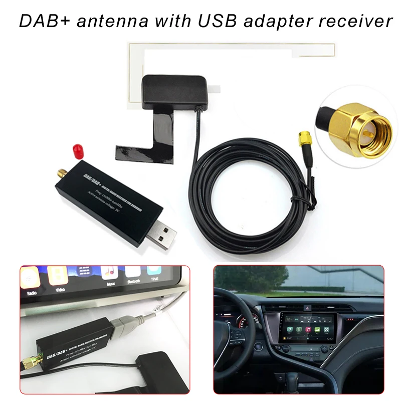 DAB радио приемник + автомобильная антенна с USB адаптером для Android автомобильный