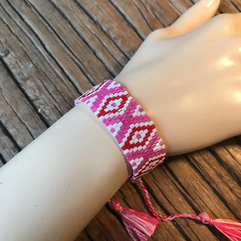 SHINUSBOHO, мужские браслеты, модные геометрические ювелирные изделия, Boho Miyuki, браслет для женщин, ручная работа, подарки, браслет дружбы, регулируемый - Окраска металла: MI-9B0012