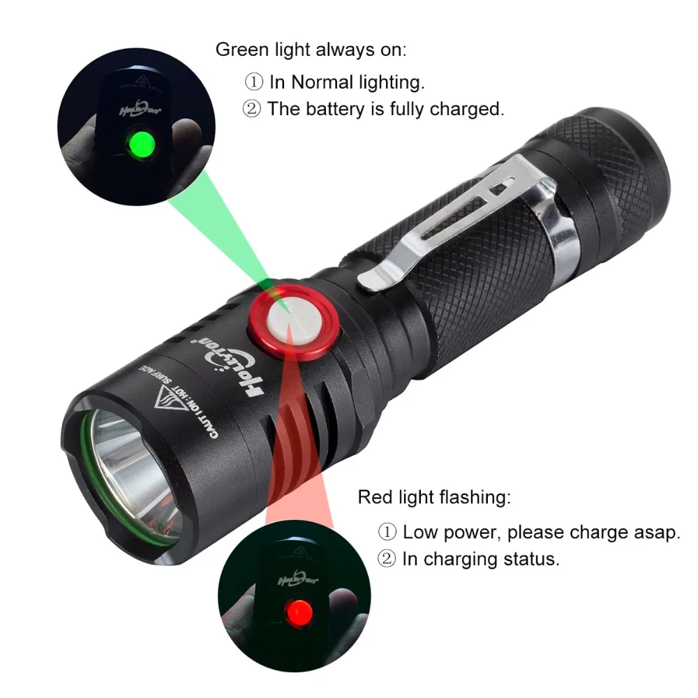 Mini Brightness Stepless Dimming CREE LED T6 Flashlight 18650 USB Rechargeable Torch for Bicycle Riding Camping | Освещение