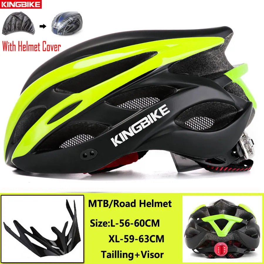 J-872-TL1 KINGBIKE велосипедный шлем MTB дорожный велосипедный шлем с светильник ветрозащитные очки ce сетчатые шлемы для мужчин и женщин велосипедный шлем - Цвет: J-872-TL1