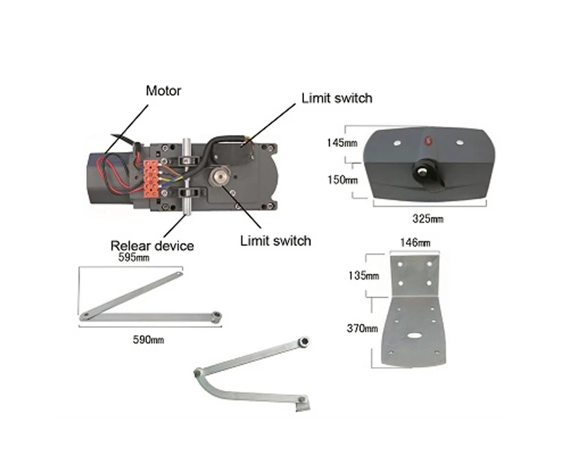 Электрический автоматический штопор для ворот привод двигателя кривая рука