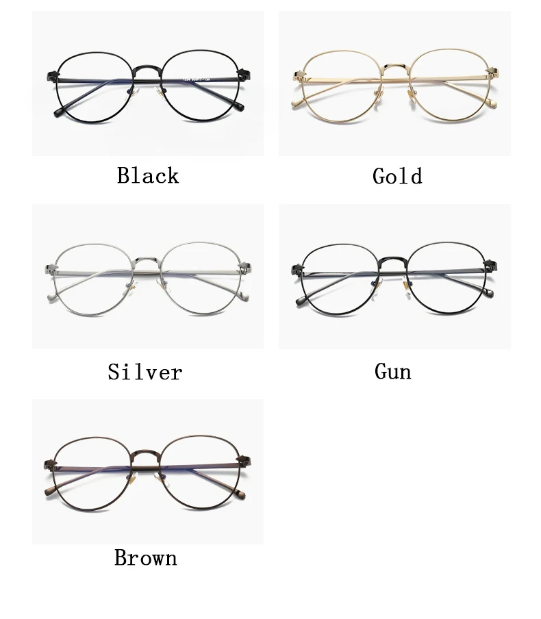 New Vintage Women's Blue light blocking Glasses Men's Round Computer Gaming Eyeglasses Metal Frame Anti Blue Ray 5 Color L3
