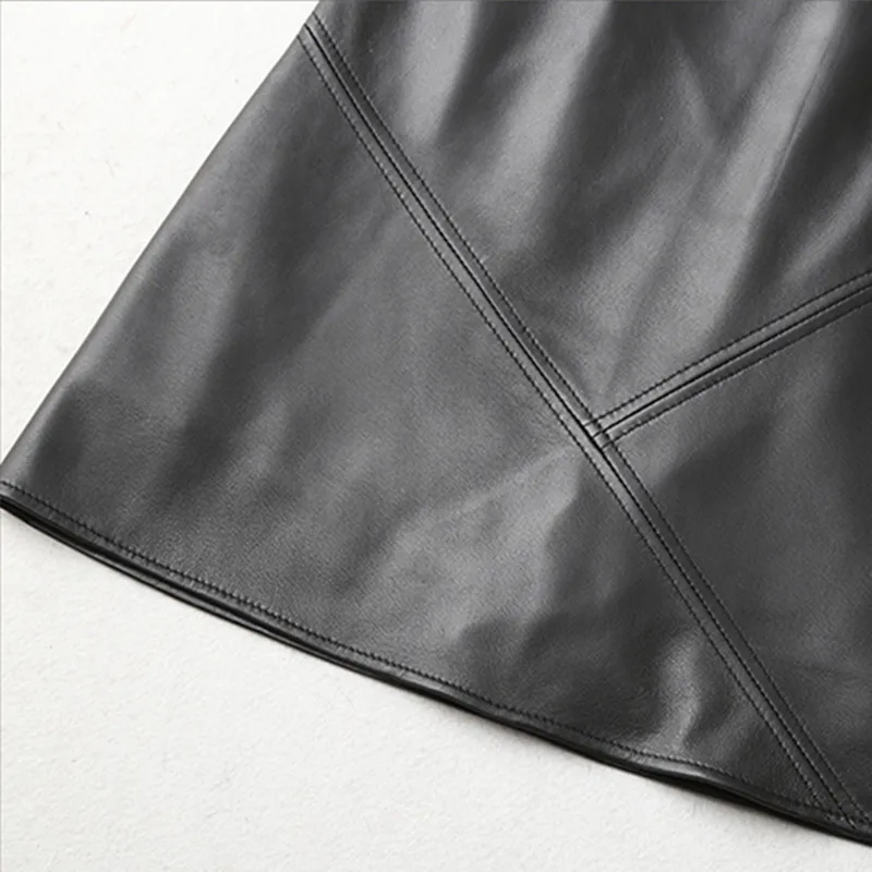 Tcyeek Genuine Leather Skirts Womens Black Real Sheepskin Mini Skirt Spring Autumn Short Faldas Mujer Moda 2020 LWL1594 | Женская одежда