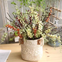 artificial berry branch stamen artificial flower fruit squid wreath home wedding christmas diy craft party decoration gift 1pcs
