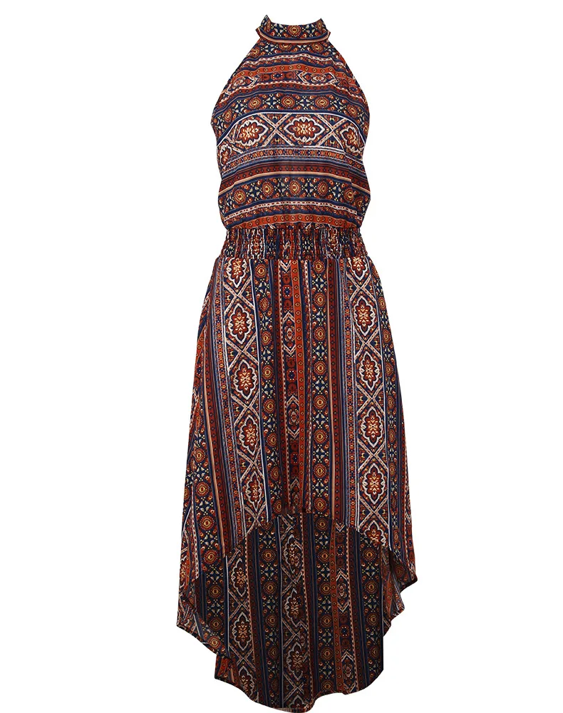 Винтажное платье Женская Повседневная Печать Нерегулярные платья летнее с