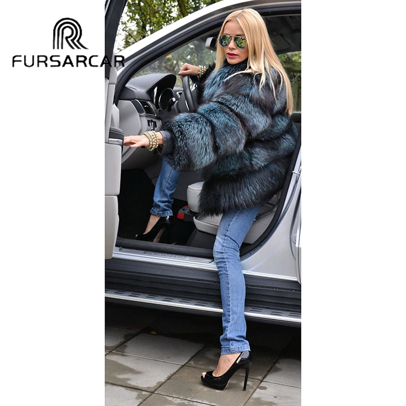 FURSARCAR 60 см пальто из натурального меха женские зимние сапоги Новинка натуральный