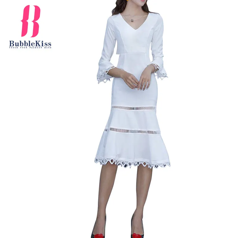 Bubblekiss V Средства ухода за кожей Шеи плотная выдалбливают Bodycon платье Для женщин