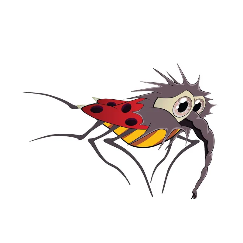 YJZT 15.2CM*10.6CM Cute Wired Cartoon LadyBug Car Sticker Funny PVC Warning Decal 12-1081 | Stickers