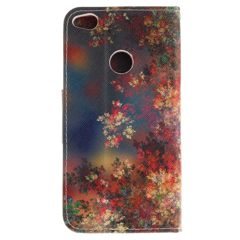 Цветной кожаный чехол книжка с подставкой и рисунком для Huawei P8 Lite 2017 / P10 P9 чехлы