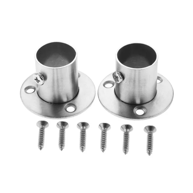 22mm 2 шт. Нержавеющая сталь железный подвесной шкаф удочка для удочки муфтой Поддержка фланца кронштейна держателя для 19/22/25/32 мм диаметр трубы - Цвет: 22mm