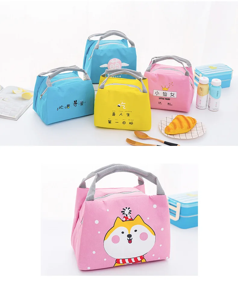 New Cute Animals Waterproof Lunch Bag Women Girls Student Lunch Box Thermo Bag Office School Picnic Cooler Bag Lancheira Termica