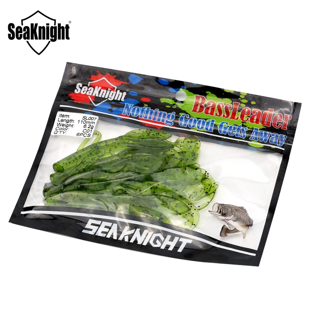 SeaKnight SL007 Fishing Lure Shrimp 6.2g 110mm 6PCS/Bag Soft Baits Silicone Bass Bait Saltwater/Freshwater Craw Tackles | Спорт и