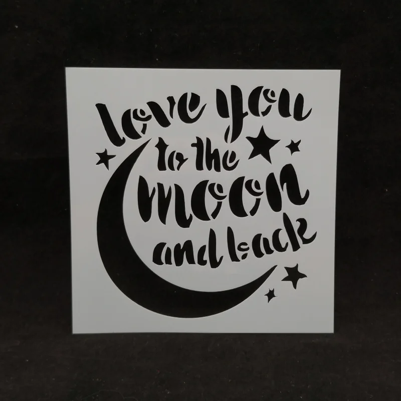 

15*15 Moon love Layering Stencils Drawing Color Spray stencil DIY Scrapbook photo album Decorative Embossing DIY Card Crafts