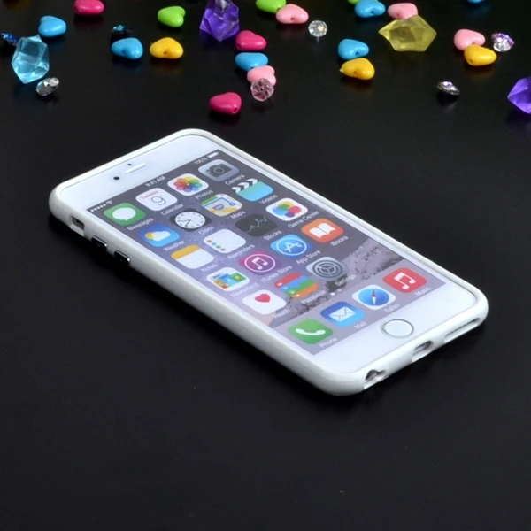 white Двойной гибридный проданный цветной каркас ТПУ защитный бампер для Iphone 6 Plus 6s Plus 5," мягкий силиконовый бампер чехол 10-цвет s - Цвет: white