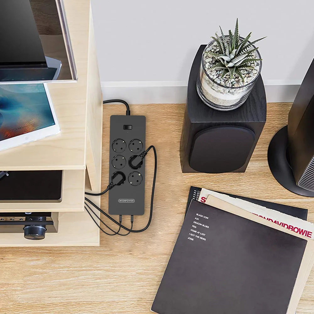 Сетевой фильтр NTON Smart POWER Strip с несколькими разъемами 5 usb-разъемов, защита от перенапряжения-1.5 м шнур питания, настенное зарядное устройство, ... (art.: 7ae27155f) - 7ae27155f