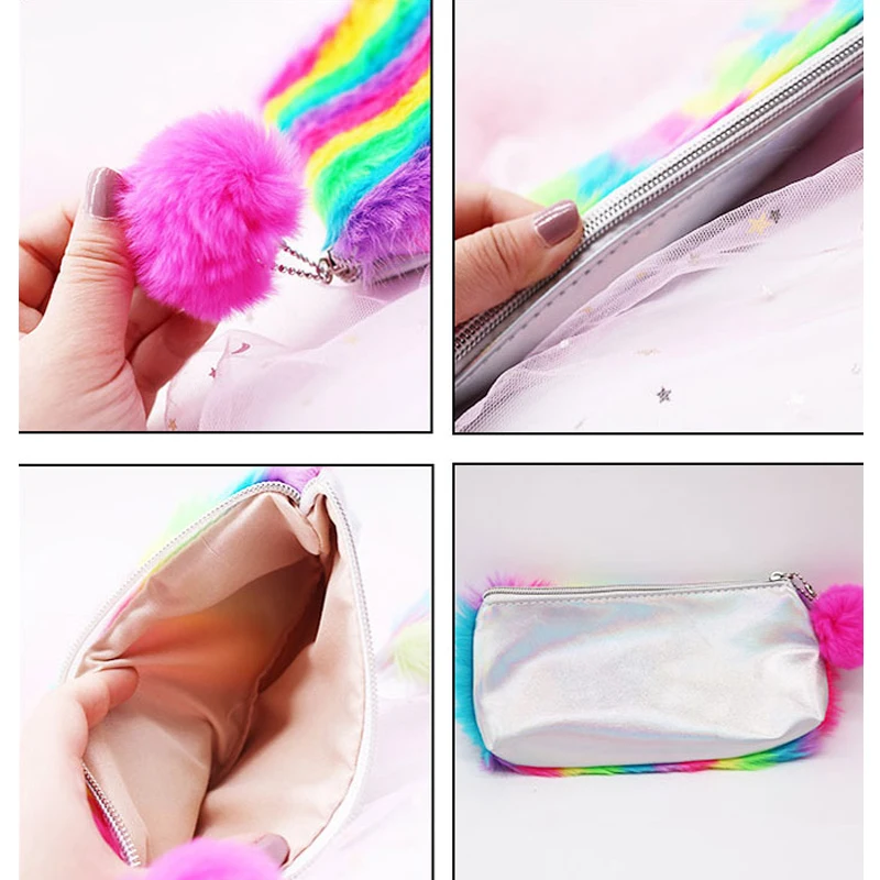 Kawaii Leathe чехол для карандашей, разноцветный розовый подарок для макияжа, школьный пенал для карандашей, чехол для карандашей, школьные принадлежности, канцелярские принадлежности