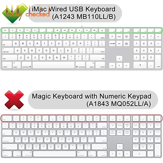 Для iMac проводная USB Apple клавиатура A1243 MB110LL/B с цифровой клавиатурой силиконовая