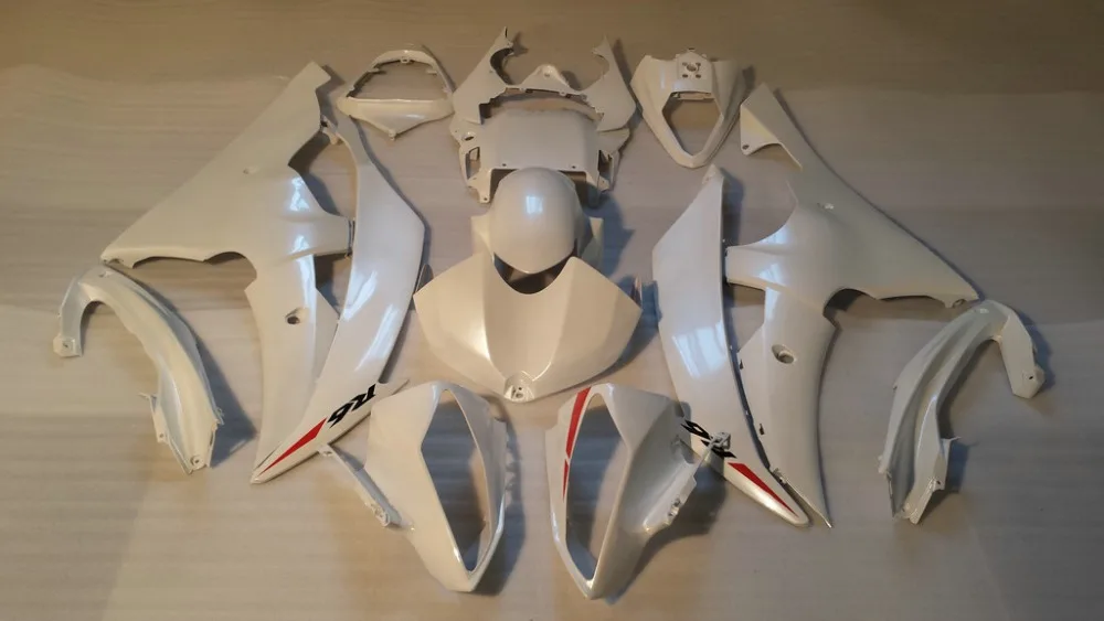 Комплект обтекателей под давлением для YAMAHA YZFR6 08 09 10 11 12 YZF R6 2008 2010 2012 YZF600 белый