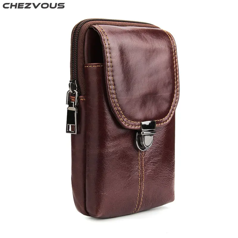 

CHEZVOUS 6.3'' Mobile Phone Bag Case for iPhone 7 8 6 plus X 5 Leather Belt Clip Pouch Holster for Samsung S8 S9 plus S7 S6 S5