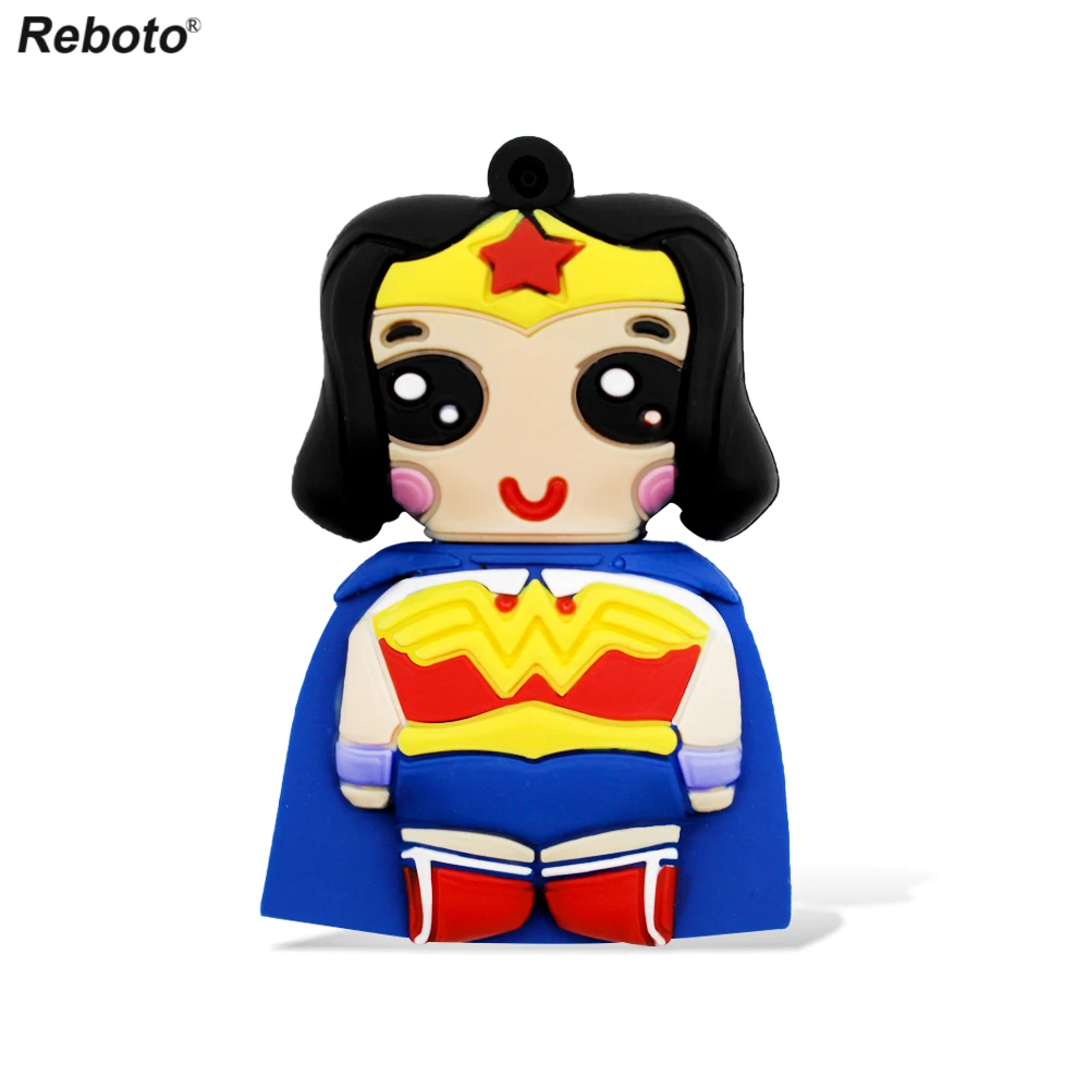 Retobo Usb 2,0 Super Heros Флешка 64 Гб мультфильм чудо-женщина Флешка 4 ГБ 8 ГБ Memoria Usb 16 Гб Usb Флешка 32 Гб