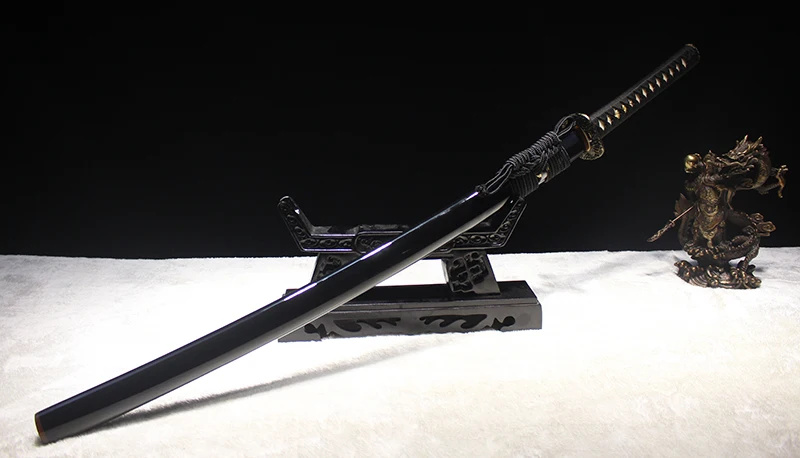 

Handmade Japanese Katana 1095 High Carbon Steel Clay Tempered Full Tang Sword Sharpness Cutting Bamboo New Brand
