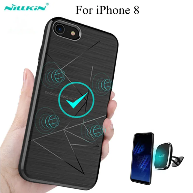 Магнитный чехол Nillkin с беспроводной зарядкой для iPhone 8/8 Plus телефона силиконовый