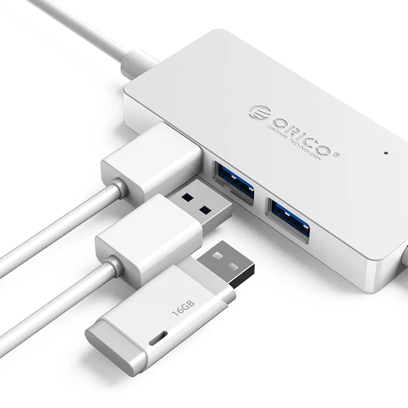 ORICO HS4U usb-хаб 4 порта USB3.0 концентратор прямоугольник мини-концентратор с OTG Функция для Windows и Mac OS-белый/черный