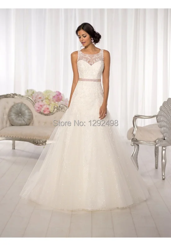 New 2015 white ivory Trumpet Scoop Tank Lace empire Wedding dress Bridal gown brides custom size 2 4 6 8 10 12 J1653 | Свадьбы и
