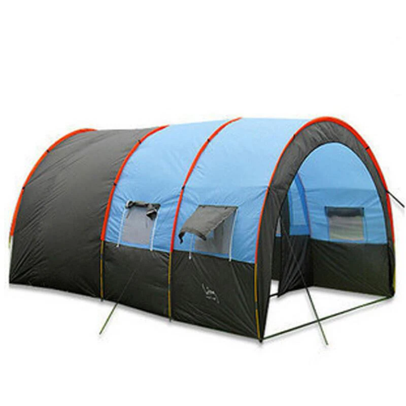 

Large Camping Tent Waterproof Canvas Fiberglass 8 10 Person Tunnel Tent Outdoor Party Family Tents Outdoor Camping Picnic