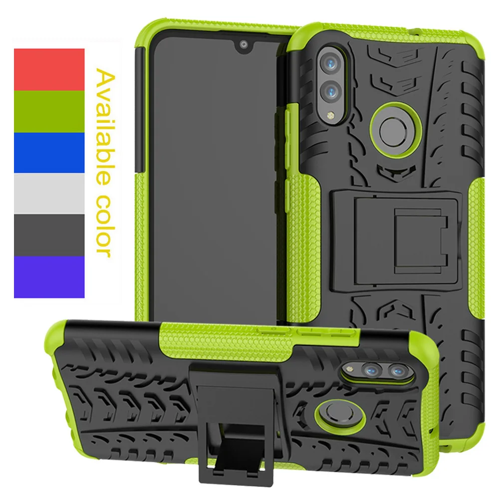 For Huawei P Smart 2019/Honor 10 Lite Case Dual Layer Tire Pattern Armor Anti Drop Back Stand Cover 2019 | Мобильные телефоны и