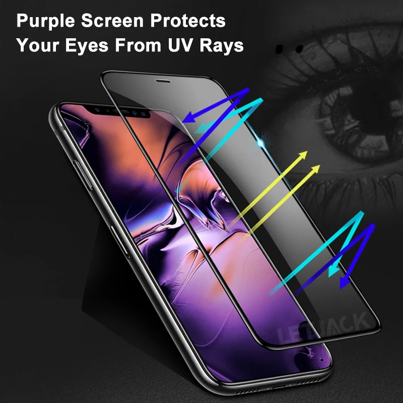 6D анти синий свет полное покрытие закаленное стекло для iPhone 11 Pro X XS MAX XR Защита