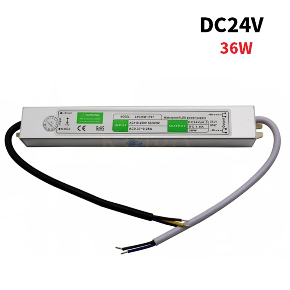 Водонепроницаемый IP67 Светодиодный драйвер AC110V 220V к DC 12 V/24 V 10W 20W 30W 45W 50W 60W 80W 100W 120W 5050 W источник питания для led светильник