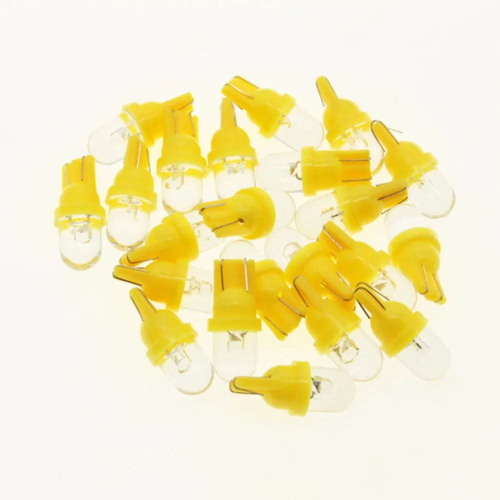 

Free Shipping wholesale 100X 168 501 W5W Car LED Light Side Dashboard Wedge Light T10 Bulb Yellow Car Styling xenon Auto Lamps