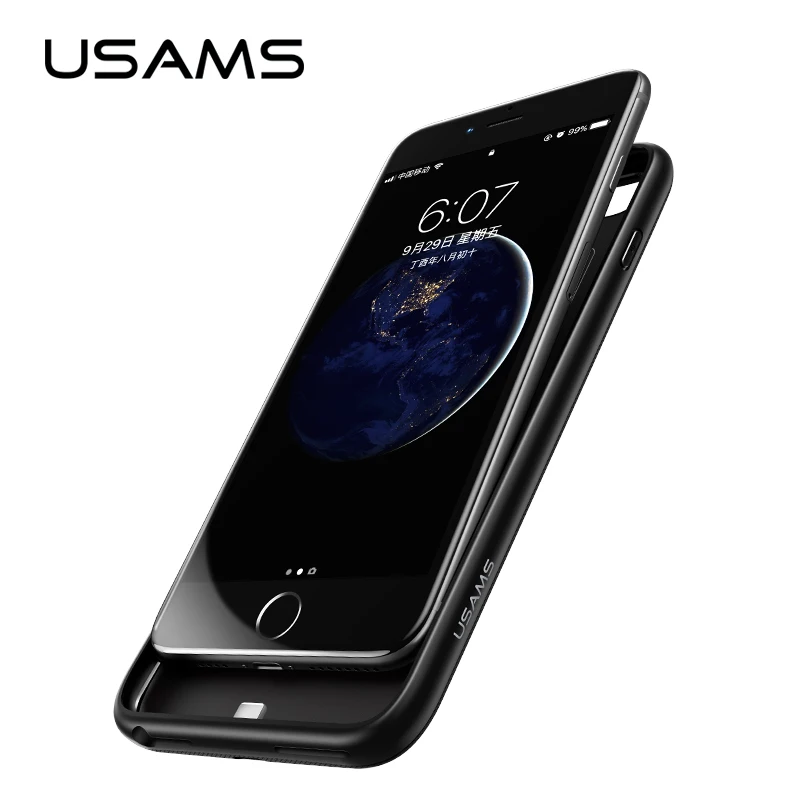Зарядное устройство USAMS чехол для iPhone 6 6s 7 Plus 8x3000/4200 mAh power Bank ультра тонкий внешний
