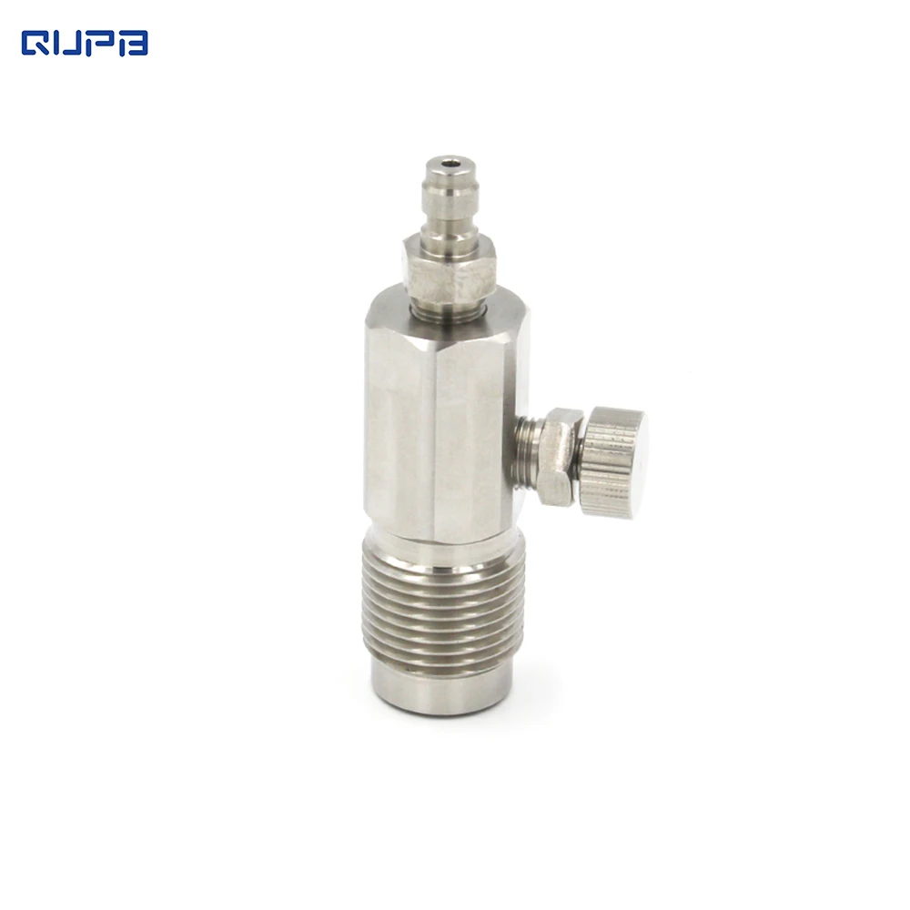 

QUPB NEW Airsoft Filling DIN Station 300Bar W/Screw Bleeder Stainless Steel Quick Plug DIP001