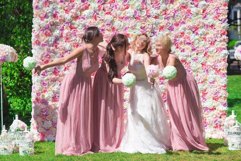 

Luxury Dense Rose Peony Flower Backdrop Flower Pillar Photography Props Shop Hotel Flower Wall Wedding Supply