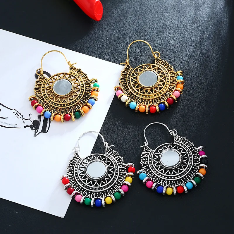 Афганские индийские цветные кисточки Jhumka массивные полимерные серьги-подвески с