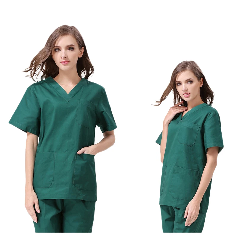 Clothes pants Viaoli, новая мода, женская медицинская униформа, одежда для кормящих, короткий рукав, рабочая одежда, v-образный вырез, однотонная, летняя, короткий рукав, униформа медсестры - Цвет: Clothes pants