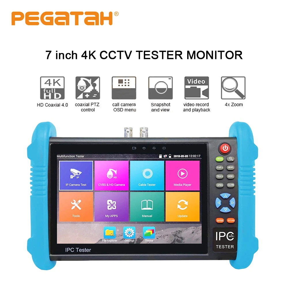 7 дюймовая сенсорная IP камера H.265 4K 8 Мп TVI CVI 5 МП AHD CCTV тестовый монитор с кабелем RJ45
