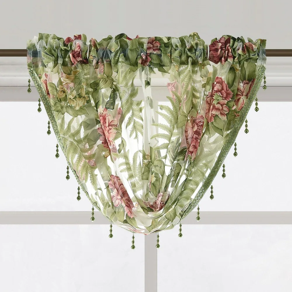 Прозрачные Занавески Из Тюля с бусинами и зелеными бусинами|beaded window treatments|window