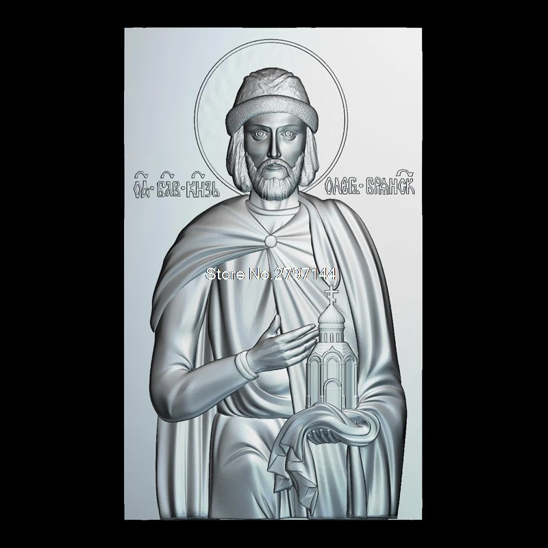 

Oleg of Novgorod 3d model for cnc STL format Religion 3d Relief Model STL Router 3 axis Engraver ArtCam