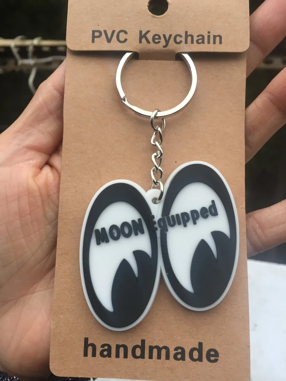 20 шт./лот Луна оборудованная mooneyes ручной работы из ПВХ пластиковые брелки для