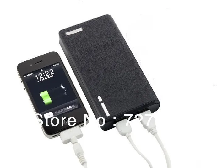 Free Shipping 2USB port Power Bank 20000mAh External Battery pack and charger for iphone 5 4S / SAMSUNG Galaxy SIV S4 HTC One | Мобильные