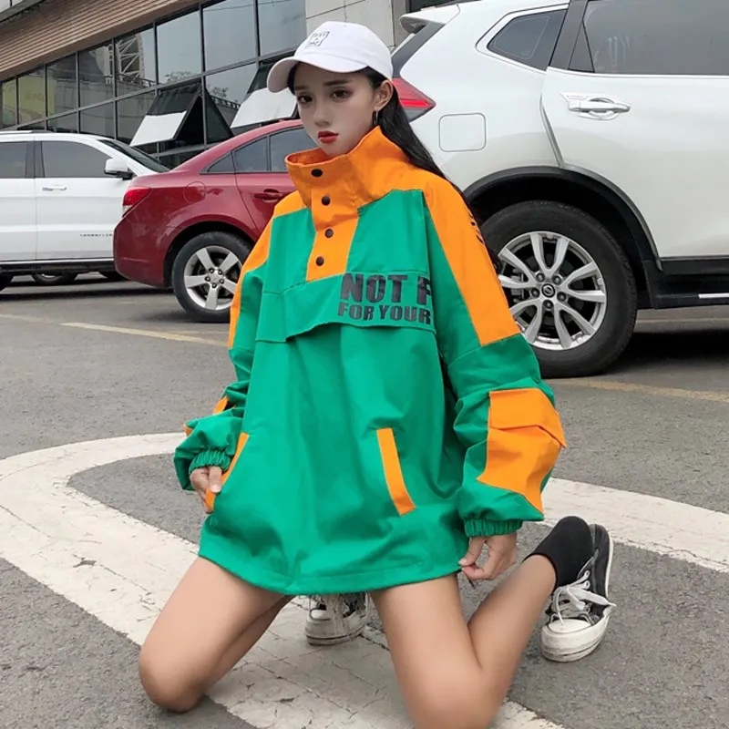 Весенне-осеннее новое пальто в Корейском стиле bf Harajuku свободная цветная куртка