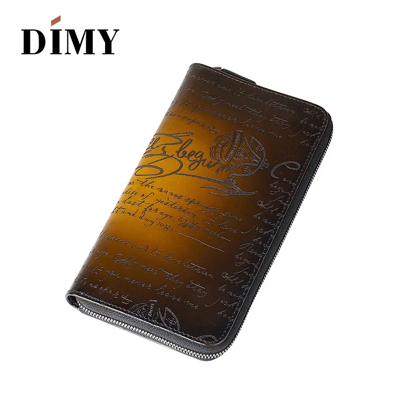 Мужские кошельки из натуральной кожи DIMY повседневные винтажные клатчи ручной