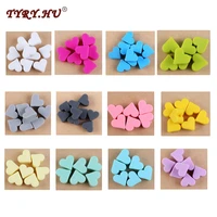 tyry hu 10pc silicone heart beads food grade baby chewable teething beads for nursing necklace diy jewelry making accessories