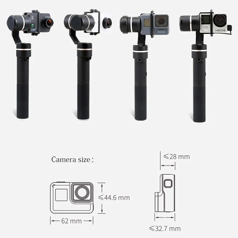 (С двумя аккумуляторами) FeiyuTech G5 (Feiyu FY G5) 3 осевой Ручной Стабилизатор для gopro hero 5 и