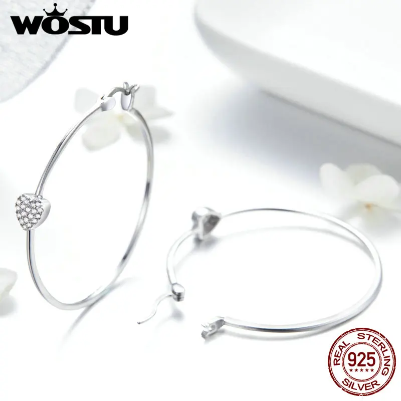 Женские серьги-подвески WOSTU круглые серьги из стерлингового серебра 925 пробы с